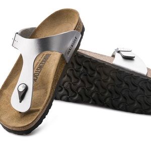 Silver Gizeh Birkenstock Sandal